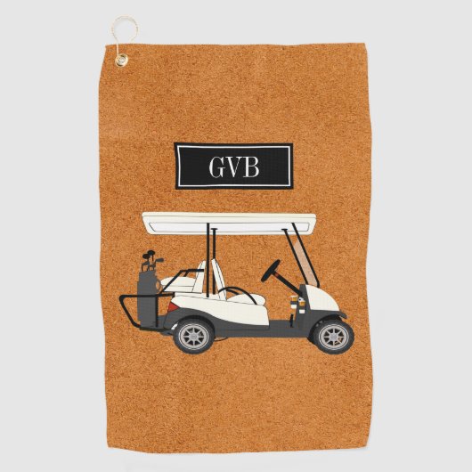 カスタムクリップオンゴルフタオルとイニシャル ゴルフタオル (正面)