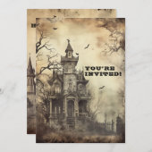 カスタムクリープマンションハローウィンパーティ 招待状 (正面/裏面)