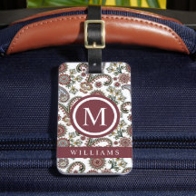 カスタムクリームホワイトレッドマルーンペイズリーパターン