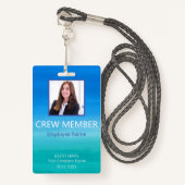 カスタムクルーのバーコードイベントブルーバッジ バッジ (正面ランヤード)