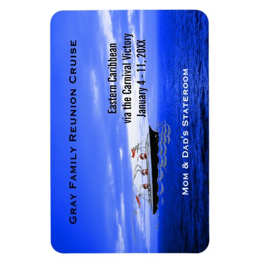 カスタムクルーズキャビンのドアマーカー |青海船 マグネット (縦)