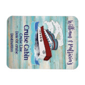 カスタムクルーズキャビンパーソナライズされたステートルームドア マグネット (横)