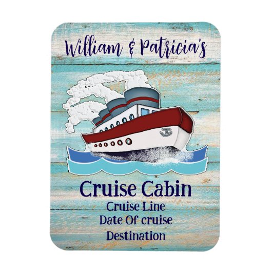 カスタムクルーズキャビンパーソナライズされたステートルームドア マグネット (縦)