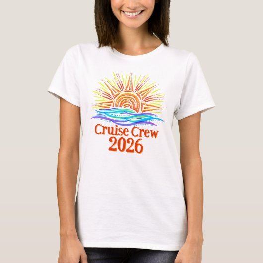 カスタムクルーズクルー 太陽と波 Tシャツ (正面)