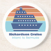 カスタムクルーズシップ家族旅行サンセットキープサケ コースター (正面)