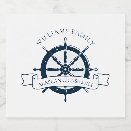 カスタムクルーズシップNavyブルー航海のパーティー ビールラベル (シングルラベル)