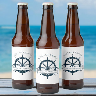 カスタムクルーズシップNavyブルー航海のパーティー ビールラベル