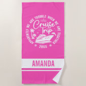 カスタムクルーズトリップ2025サマーバケーションバカイモード ビーチタオル (正面)