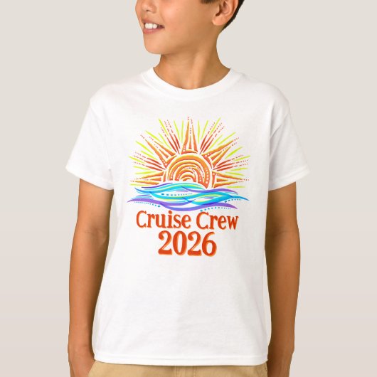 カスタムクルーズ乗組員 陽と波 Tシャツ (正面)