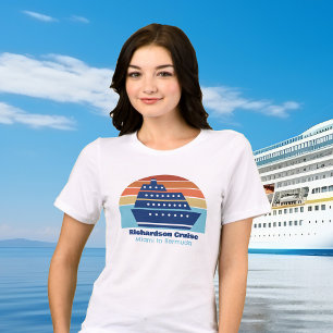 カスタムクルーズ船サンセットファミリートリップウィメンズ トライブレンドTシャツ