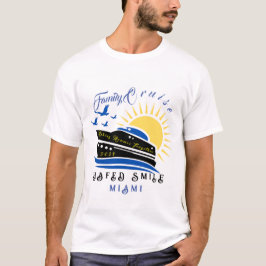 カスタムクルーズ船ファミリー旅行サンセットT Tシャツ