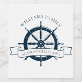 カスタムクルーズ船ヴィンテージネイビー航海のホイール ワインラベル (シングルラベル)