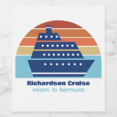 カスタムクルーズ船海ライナーサンセット ワインラベル (シングルラベル)