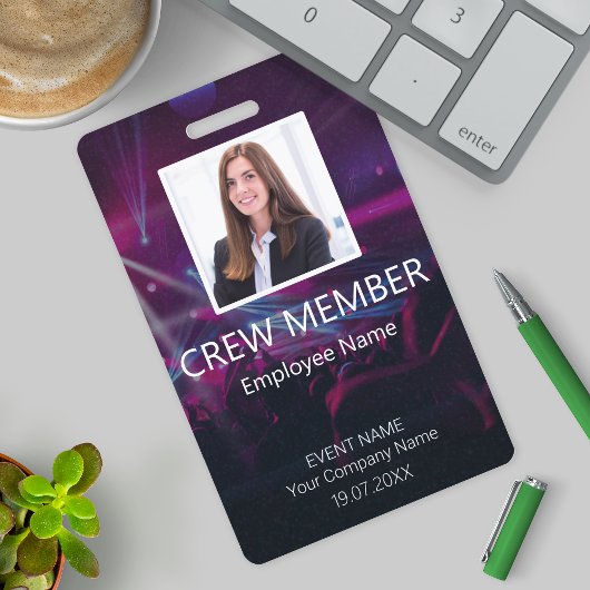 カスタムクルー部材バーコードイベント紫バッジ バッジ
