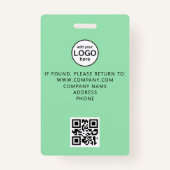 カスタムクルーQRコードイベントグリーンバッジ バッジ (裏面)