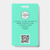 カスタムクルーQRコードイベントグリーンバッジ バッジ (裏面)