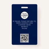 カスタムクルーQRコードイベントブルーバッジ バッジ (裏面)