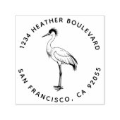 カスタムクレーン鳥差出人住所ファミリ名 セルフインキングスタンプ (デザイン)