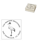 カスタムクレーン鳥差出人住所ファミリ名 ラバースタンプ (押印)