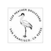 カスタムクレーン鳥差出人住所ファミリ名 ラバースタンプ (インプリント)