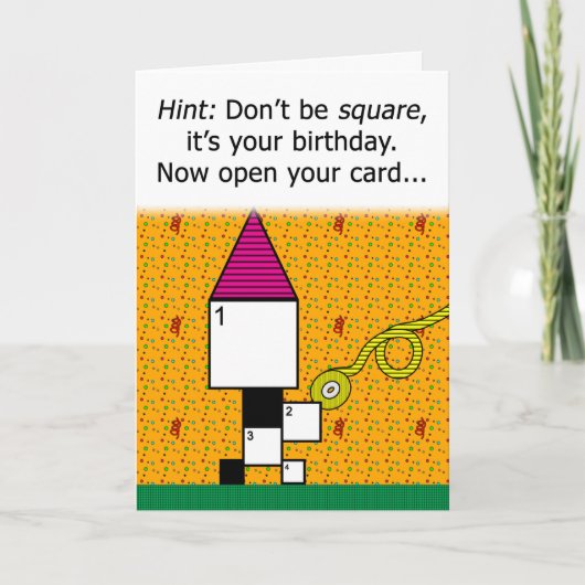 カスタムクロスワードパズル誕生日カード(13x13グリッド) カード (正面)