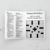 カスタムクロスワードパズル誕生日カード(13x13グリッド) カード (内部)