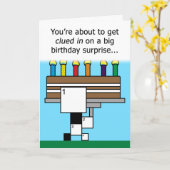 カスタムクロスワードパズル誕生日カード(9x9グリッド) カード (黄色い花)