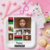 カスタムクワンザ8フォトコラージュ ペーパープレート (パーティー)