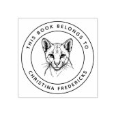 カスタムクーガー猫この本は子どもの名前だ ラバースタンプ (インプリント)