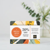 カスタムクーポン割引モダン抽象芸術パターン ポストカード (スタンド正面)