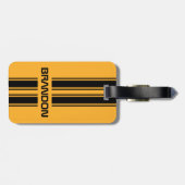 カスタムクールイエローブラックオートレーススポーツストライプ ラゲッジタグ (裏面横)