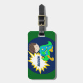 カスタムクールスーパーヒーローキッズ ラゲッジタグ (正面縦)