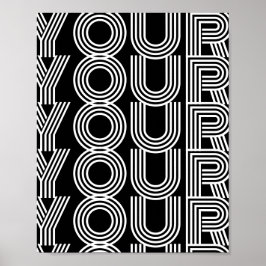 カスタムクールタイポグラフィ黒文字デザインモダン ポスター