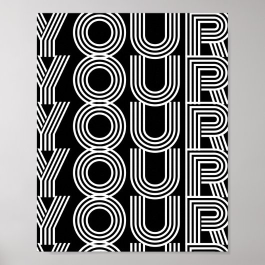 カスタムクールタイポグラフィ黒文字デザインモダン ポスター (正面)