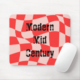 カスタムクールデザインカラフル市松模様に赤模様 マウスパッド