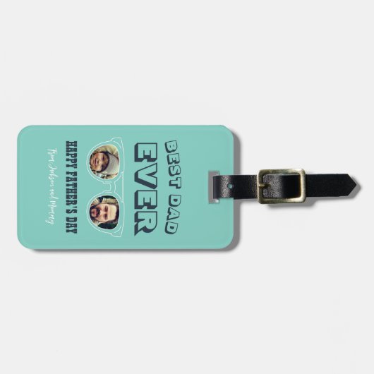 カスタムクールパパ孫娘フォトファーザーの日 ラゲッジタグ (正面横)