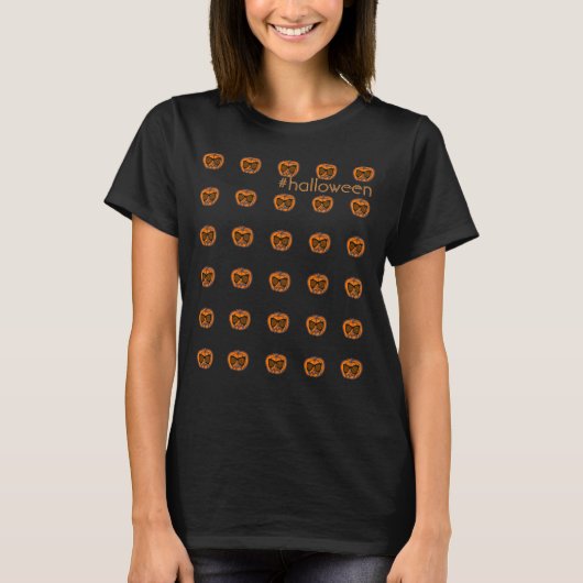 カスタムクールパンプキンハロウィーンTシャツ Tシャツ (正面)