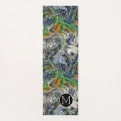 カスタムクールファンキーレトロFractal Marble Pattern ヨガマット (正面)