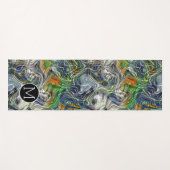 カスタムクールファンキーレトロFractal Marble Pattern ヨガマット (正面(横))