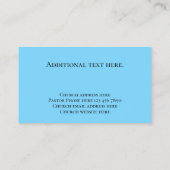 カスタムクールユニークモダンキリスト教教会の牧師 名刺 (裏面)