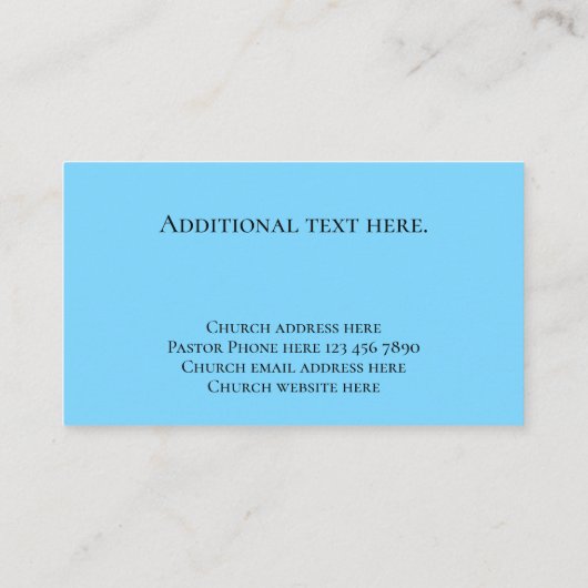 カスタムクールユニークモダンキリスト教教会の牧師 名刺 (裏面)