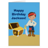 カスタムクール海賊子供ハッピーバースデーカード (正面)