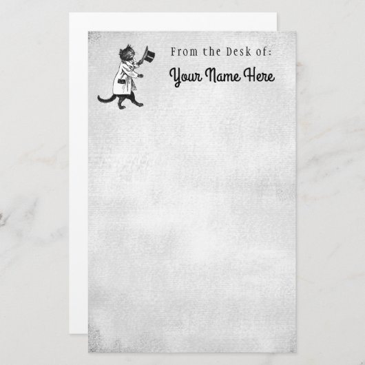 カスタムクール猫ヴィンテージグランジアート 便箋 (正面/裏面)