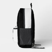 カスタムクール黒白オートレーススポーツストライプ プリントバックパック (右)