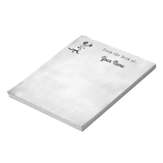 カスタムクールCatヴィンテージアートメモ帳 ノートパッド (回転)