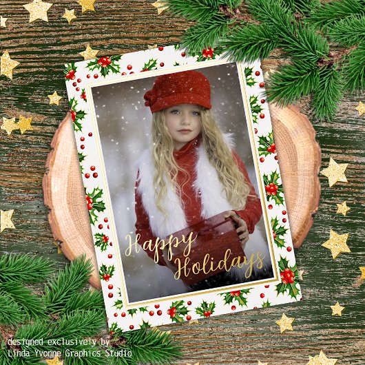 カスタムグクラシックリーホリーレッドベリー金ゴールド 箔シーズンカード