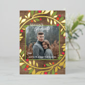 カスタムグクラシックリーホリーレッドベリー金ゴールド 箔シーズンカード (立ち正面)