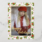 カスタムグクラシックリーホリーレッドベリー金ゴールド 箔シーズンカード (正面)