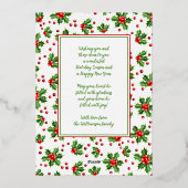 カスタムグクラシックリーホリーレッドベリー金ゴールド 箔シーズンカード (裏面)