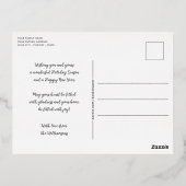 カスタムグクラシックリーホリーレッドベリー金ゴールド 箔シーズンポストカード (裏面)